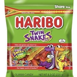 HARIBO Gummi Candy, Twin Snakes, 8.3 oz. Stand Up Bag